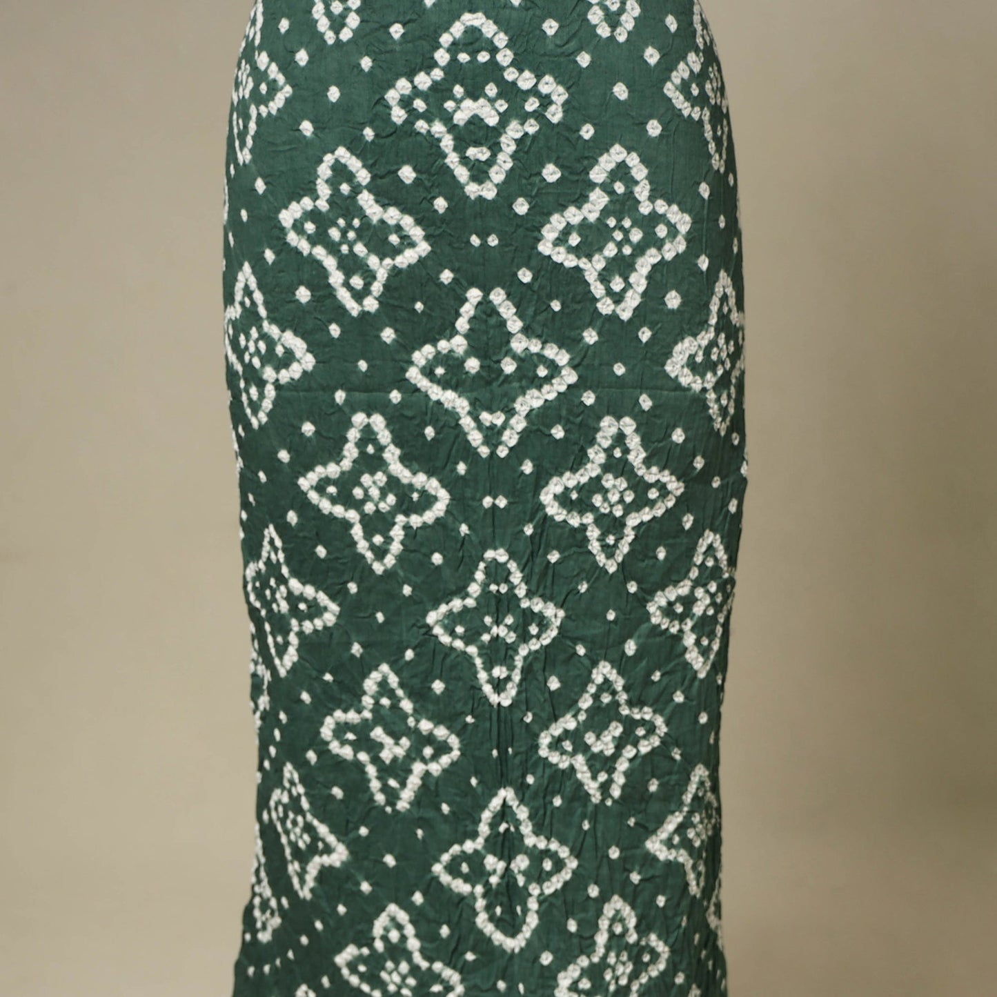 Green - 3pc kutch tie-dye satin cotton unstitched bandhani