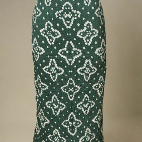 Green - 3pc kutch tie-dye satin cotton unstitched bandhani