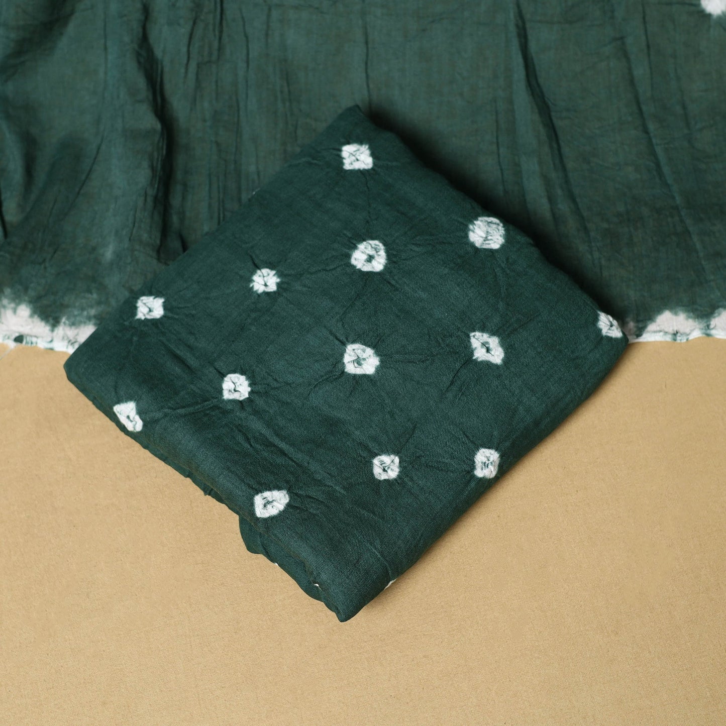 3pc kutch tie-dye satin cotton unstitched bandhani dress