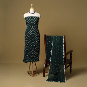 3pc kutch tie-dye satin cotton unstitched bandhani dress