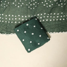 Green - 3pc kutch tie-dye satin cotton unstitched bandhani