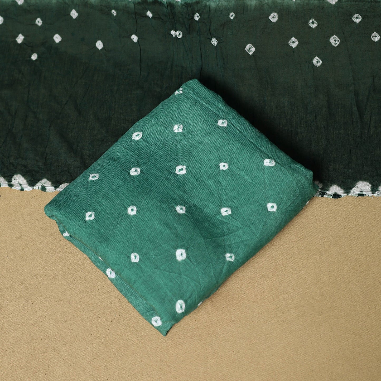 3pc kutch tie-dye satin cotton unstitched bandhani dress