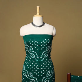 3pc kutch tie-dye satin cotton unstitched bandhani dress