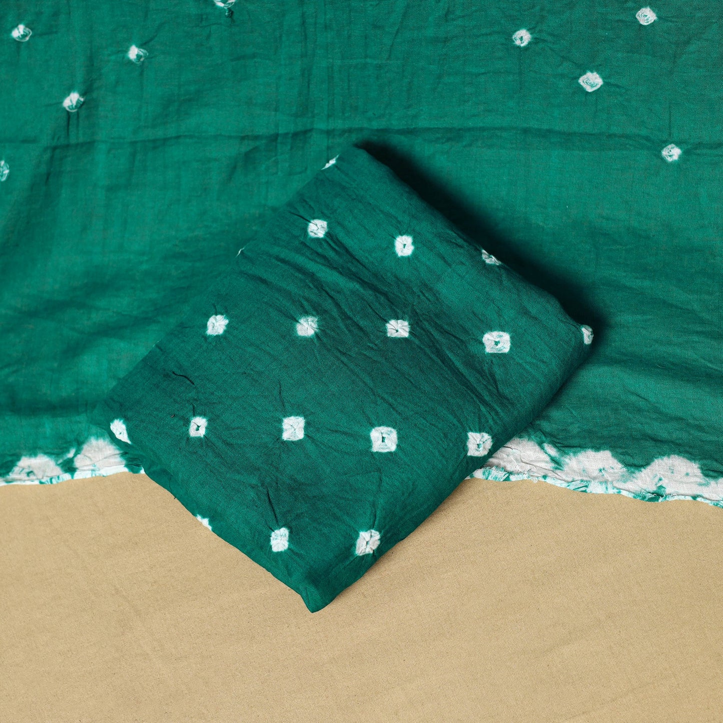 3pc kutch tie-dye satin cotton unstitched bandhani dress