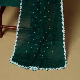 3pc kutch tie-dye satin cotton unstitched bandhani dress