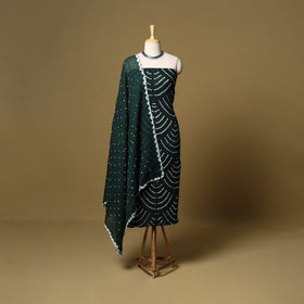 3pc kutch tie-dye satin cotton unstitched bandhani dress