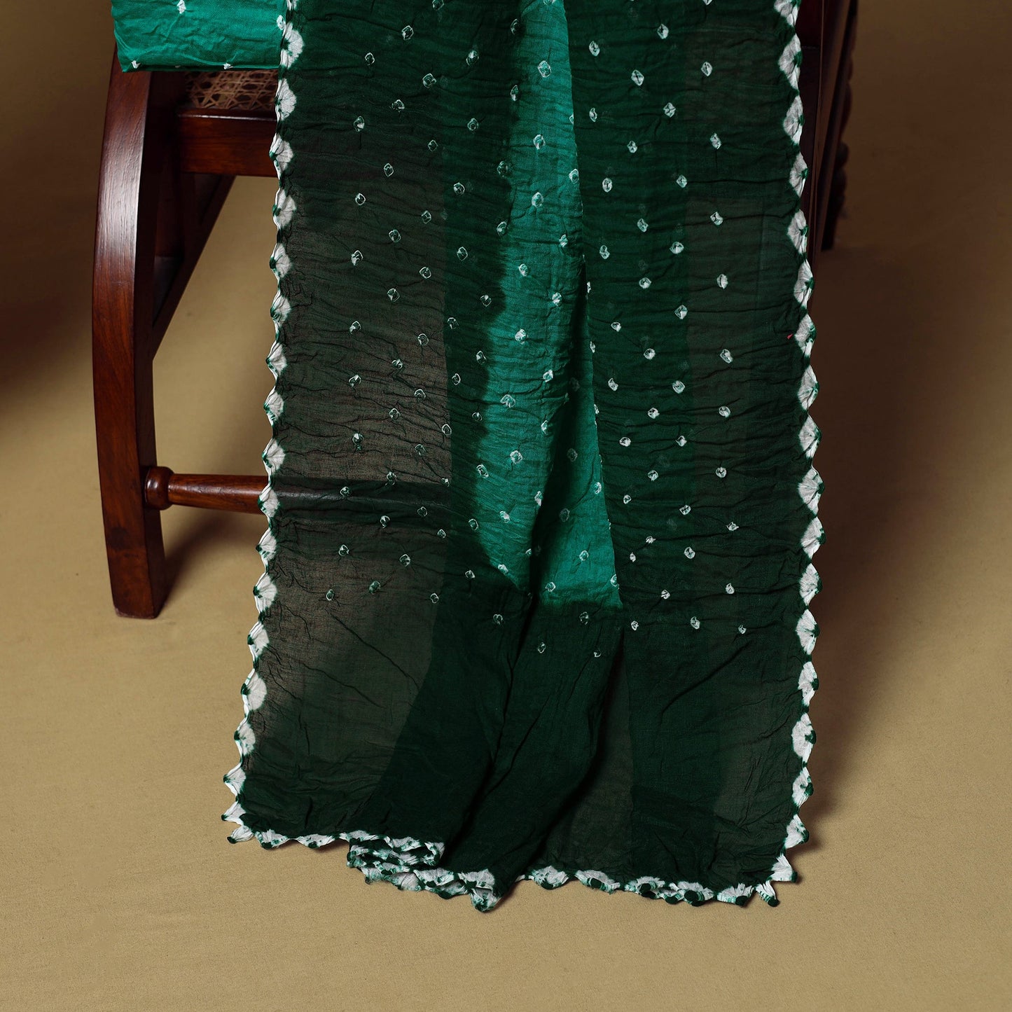 3pc kutch tie-dye satin cotton unstitched bandhani dress