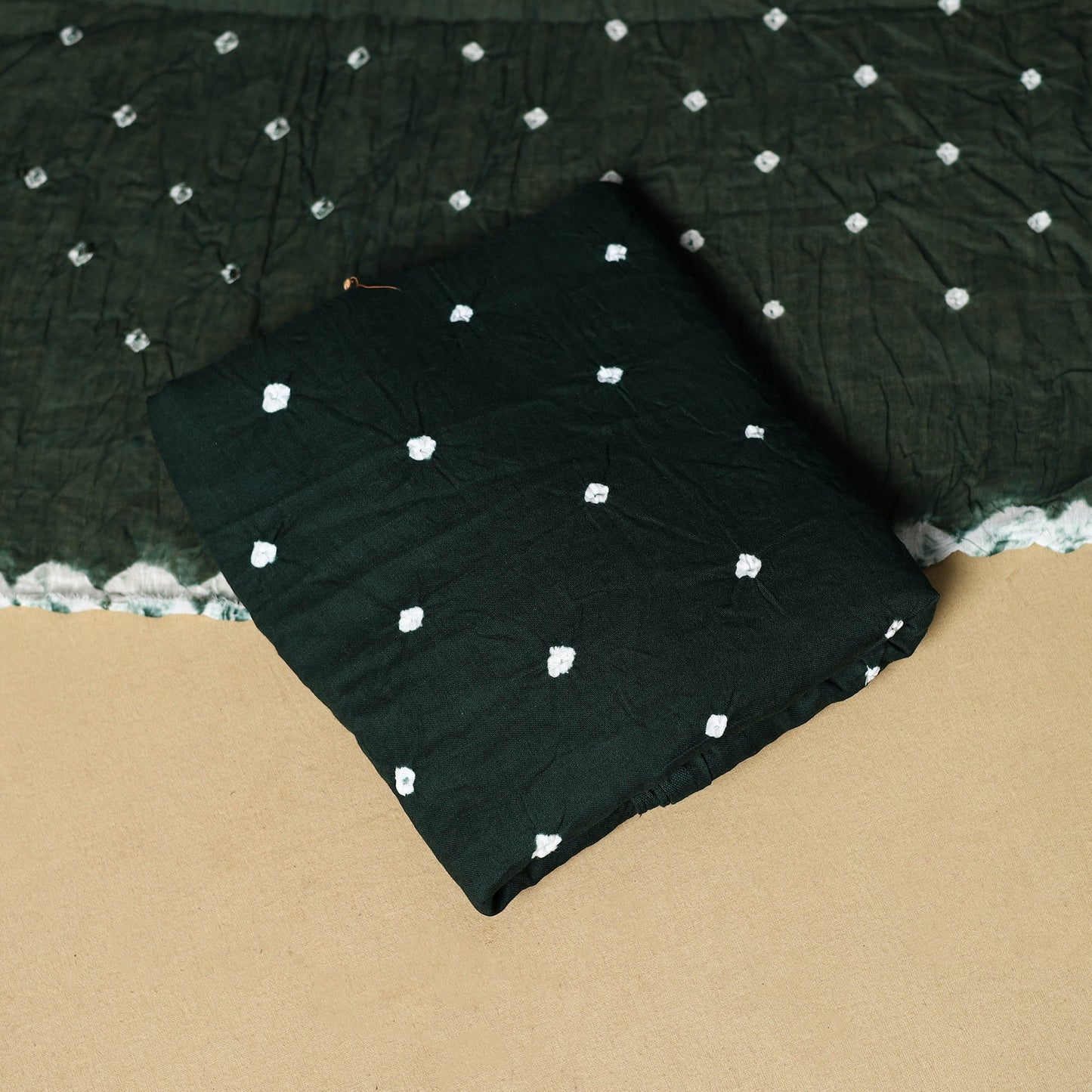 3pc kutch tie-dye satin cotton unstitched bandhani dress