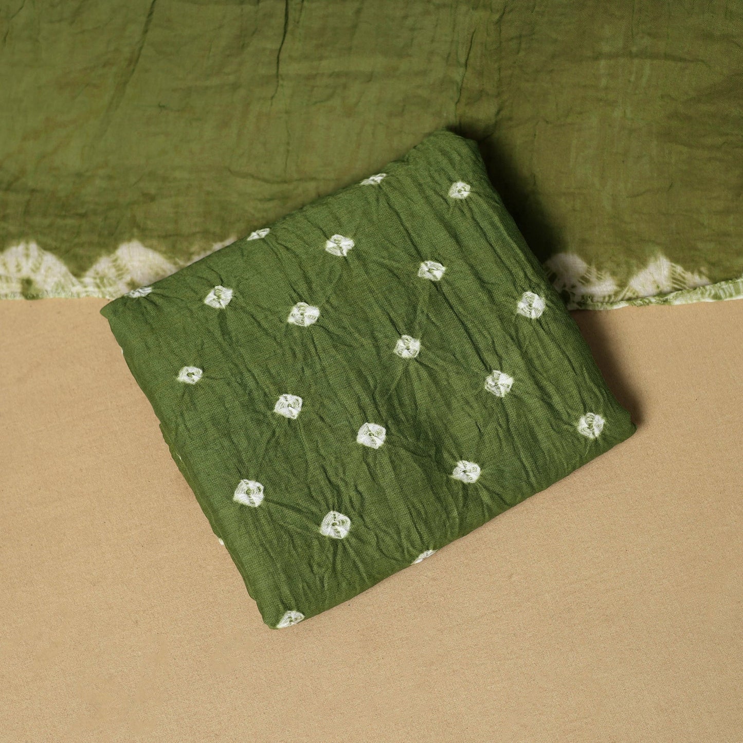 3pc kutch tie-dye satin cotton unstitched bandhani dress