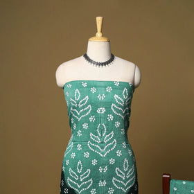 3pc kutch tie-dye satin cotton unstitched bandhani dress