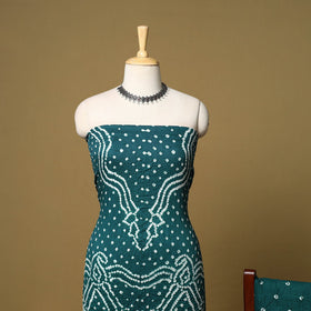 3pc kutch tie-dye satin cotton unstitched bandhani dress