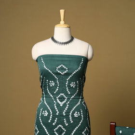 3pc kutch tie-dye satin cotton unstitched bandhani dress