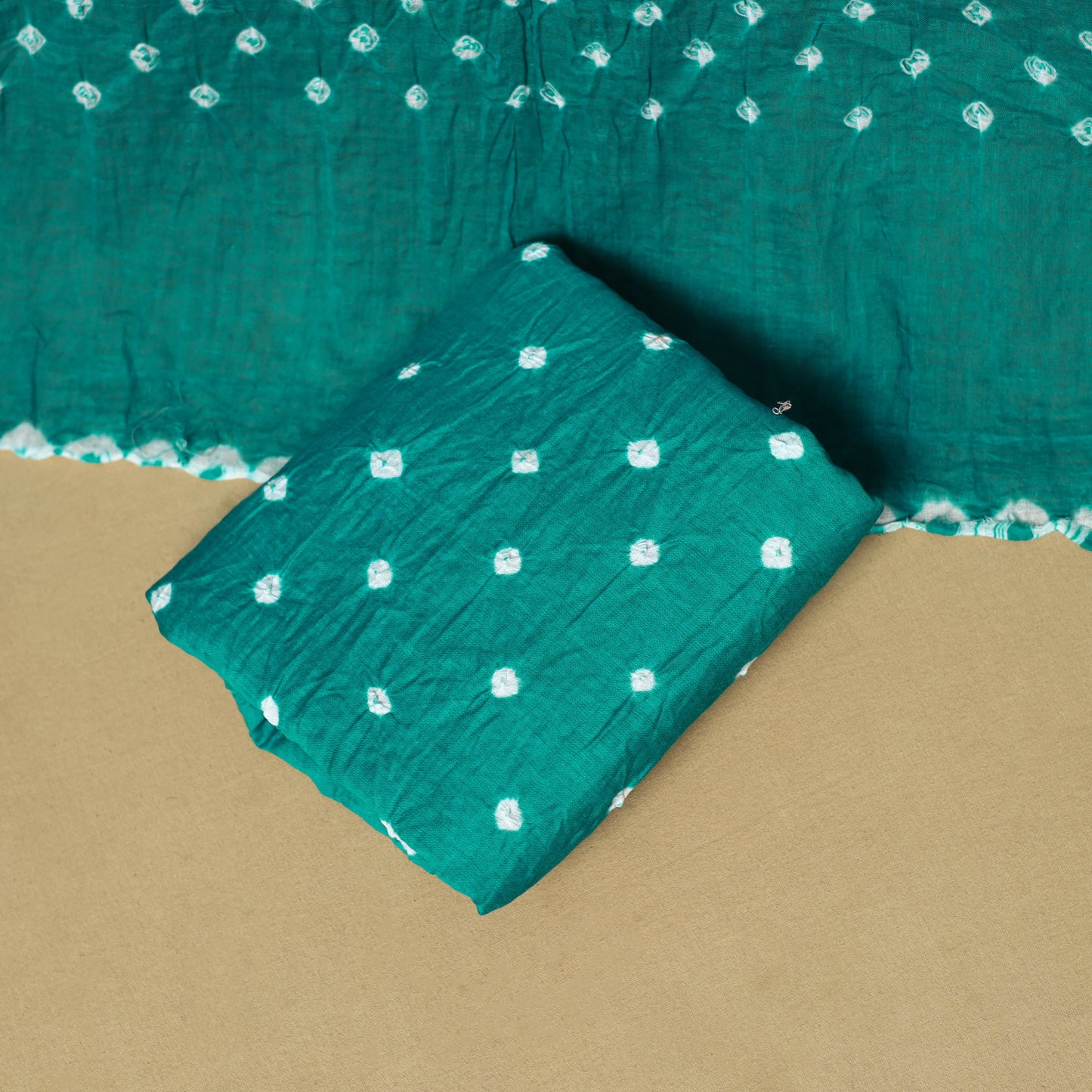 3pc kutch tie-dye satin cotton unstitched bandhani dress