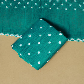 3pc kutch tie-dye satin cotton unstitched bandhani dress