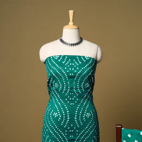 3pc kutch tie-dye satin cotton unstitched bandhani dress