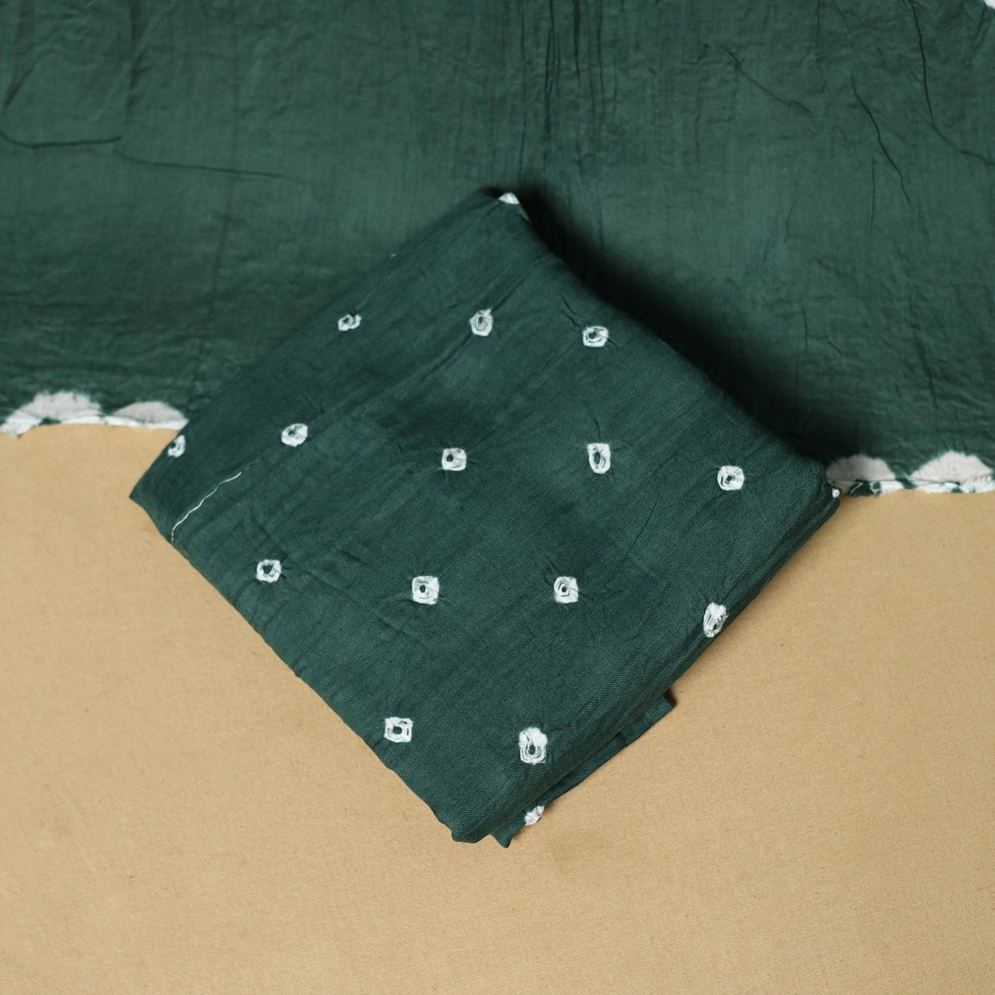 3pc kutch tie-dye satin cotton unstitched bandhani dress