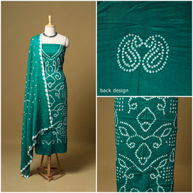 3pc kutch tie-dye satin cotton unstitched bandhani dress