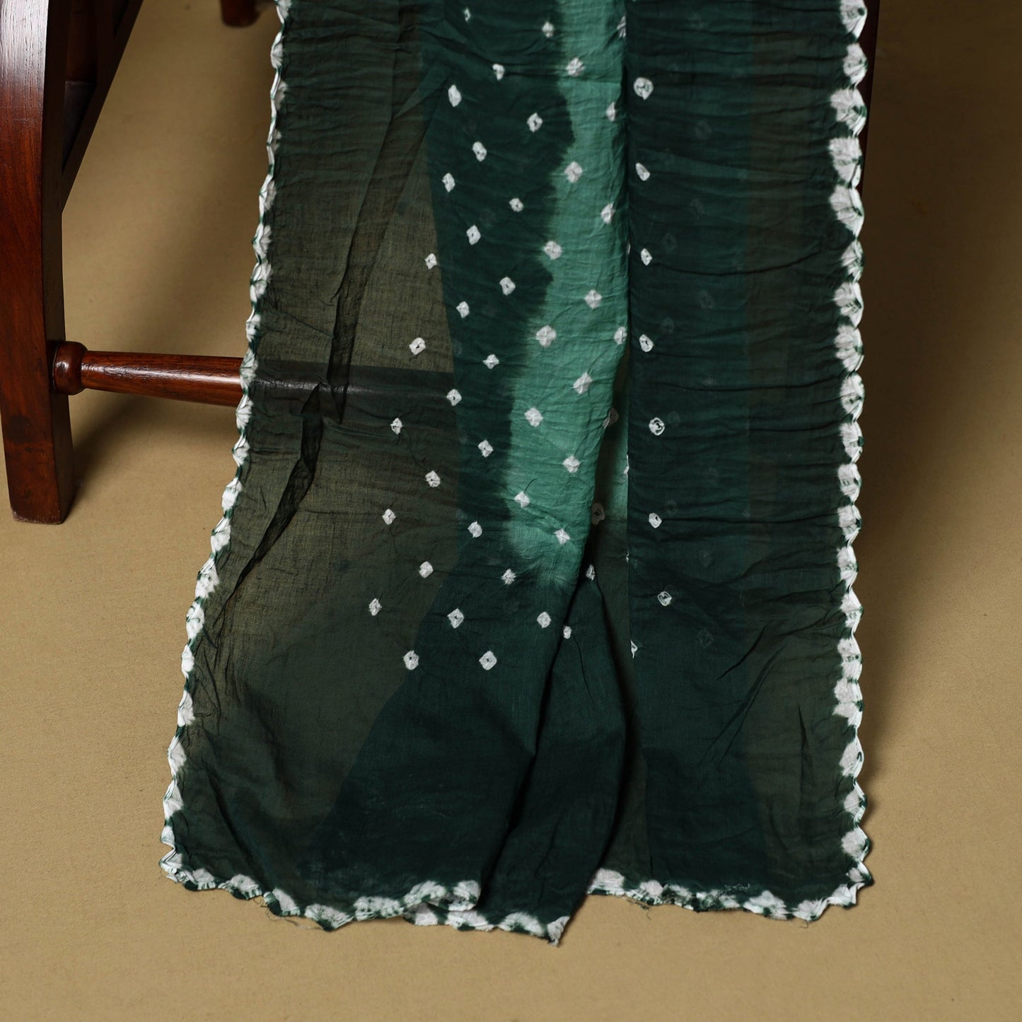 3pc kutch tie-dye satin cotton unstitched bandhani dress