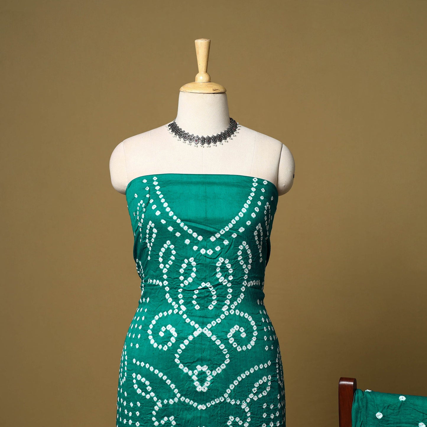 3pc kutch tie-dye satin cotton unstitched bandhani dress