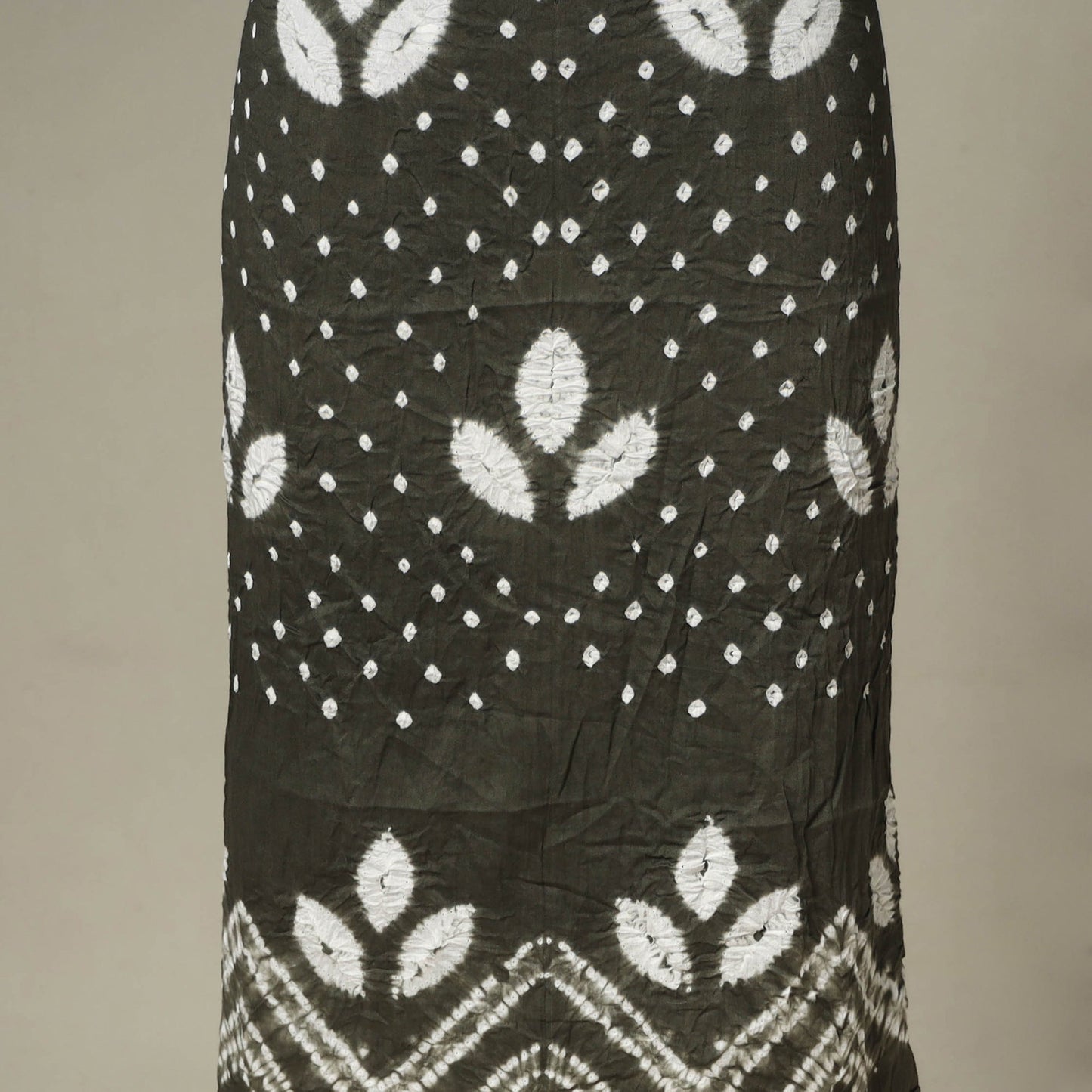 Green - 3pc kutch tie-dye satin cotton unstitched bandhani