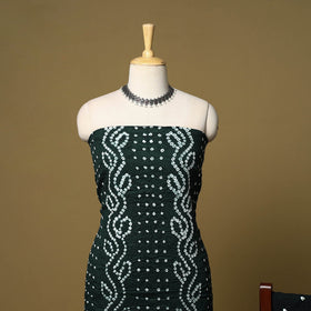 3pc kutch tie-dye satin cotton unstitched bandhani dress