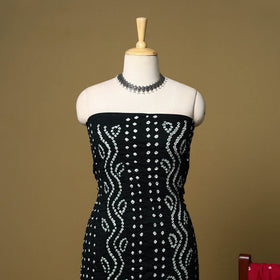 3pc kutch tie-dye satin cotton unstitched bandhani dress