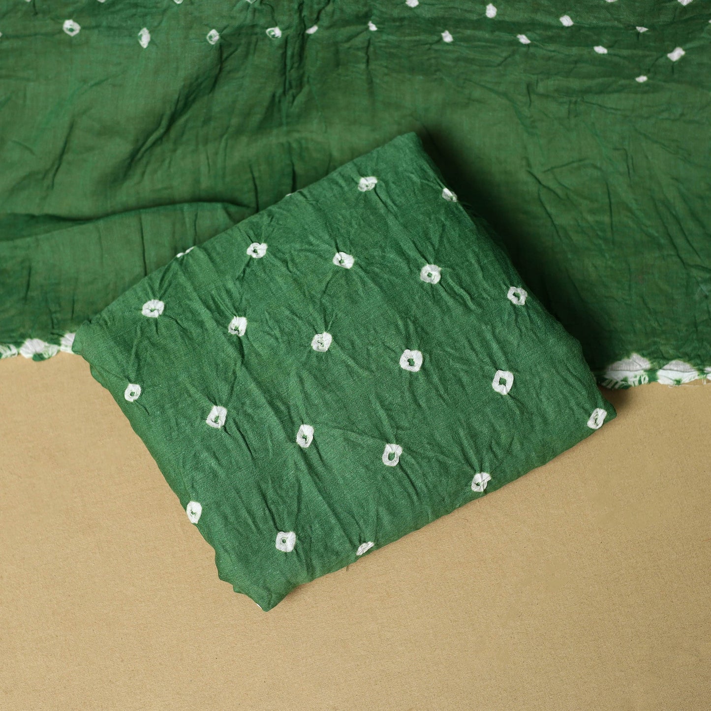 3pc kutch tie-dye satin cotton unstitched bandhani dress