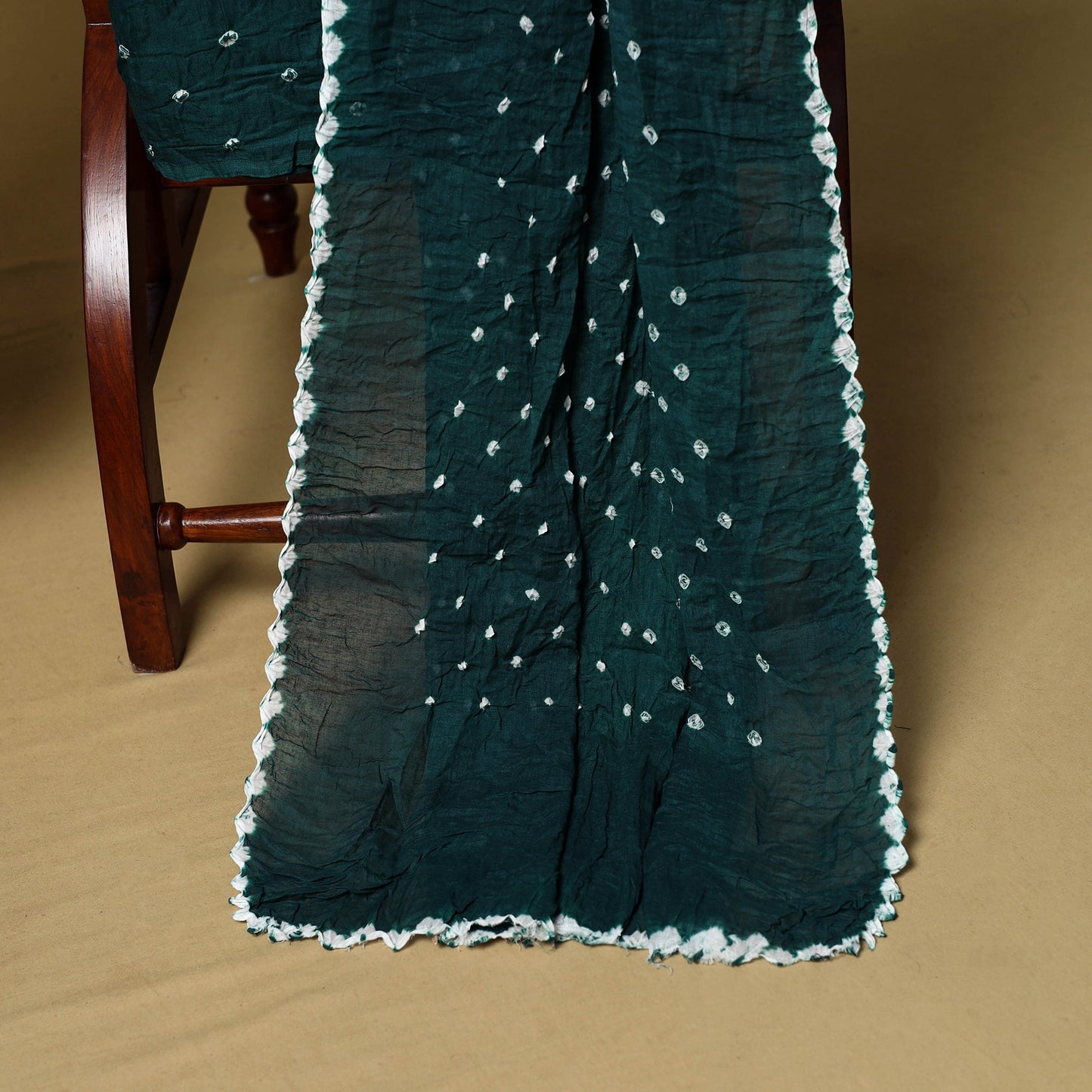 3pc kutch tie-dye satin cotton unstitched bandhani dress