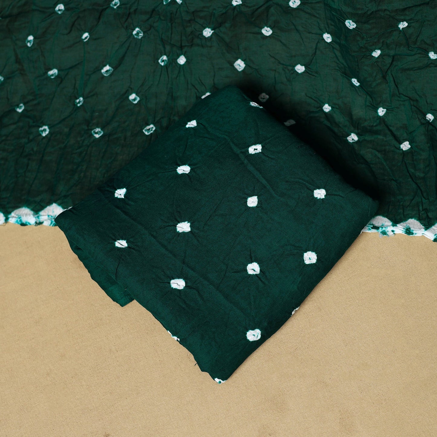 3pc kutch tie-dye satin cotton unstitched bandhani dress