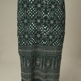 Green - 3pc kutch tie-dye satin cotton unstitched bandhani