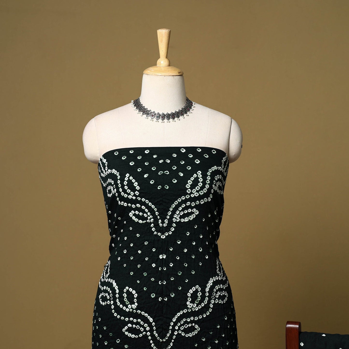 3pc kutch tie-dye satin cotton unstitched bandhani dress