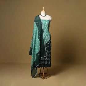 3pc kutch tie-dye satin cotton unstitched bandhani dress