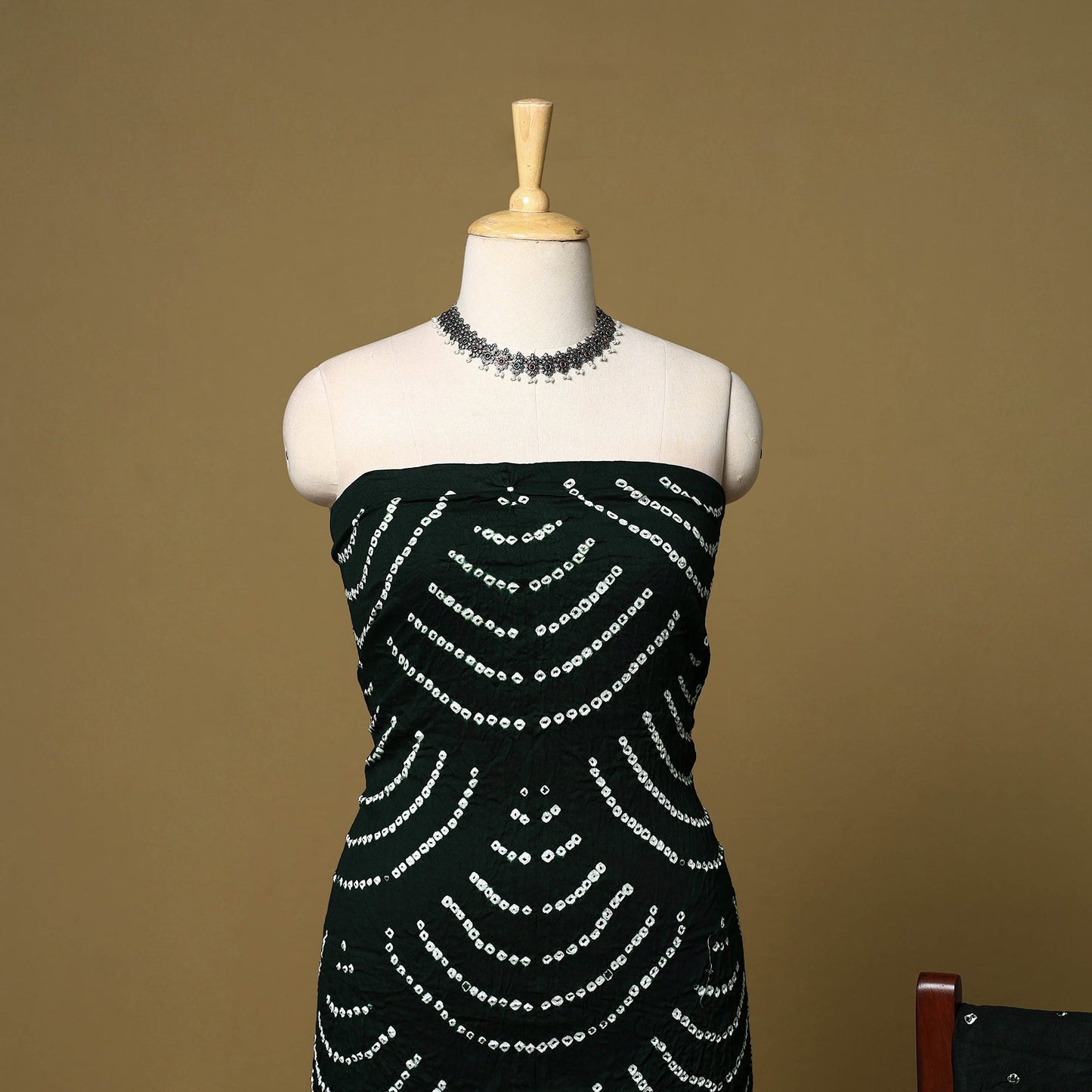 3pc kutch tie-dye satin cotton unstitched bandhani dress