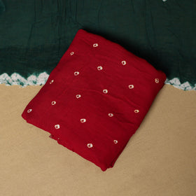 3pc kutch tie-dye satin cotton unstitched bandhani dress