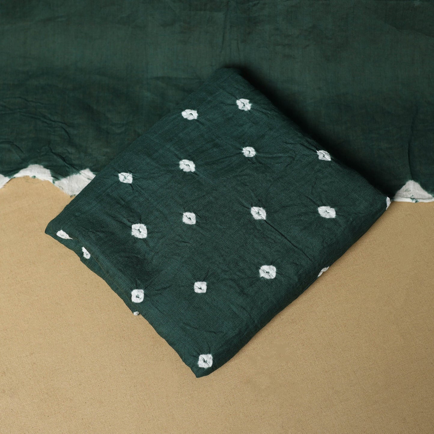 3pc kutch tie-dye satin cotton unstitched bandhani dress