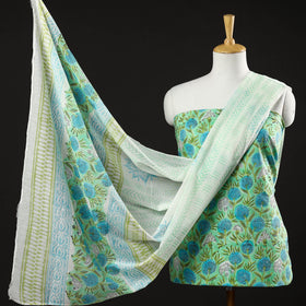 Buy 3pc Sanganeri Block Printed Cotton Suit Material Set Onine l iTokri.com