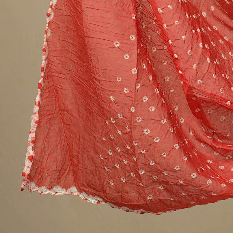 Green 3pc Tie & Dye Satin Cotton Bandhani Dress Material