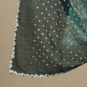 Green 3pc Tie & Dye Satin Cotton Bandhani Dress Material