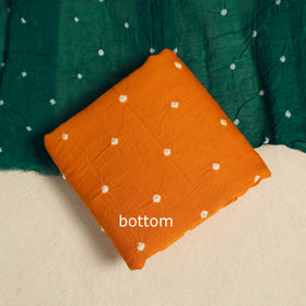 Buy 3pc Tie & Dye Satin Cotton Bandhani Dress Material