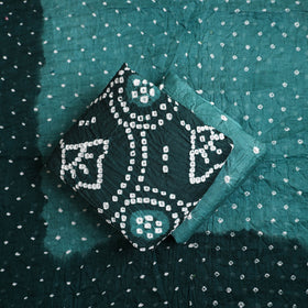 Green - 3pc tie & dye satin cotton bandhani unstitched