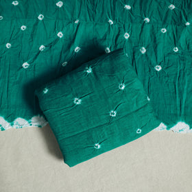 Green 3pc Unstitched Kutch Bandhani Dress Material