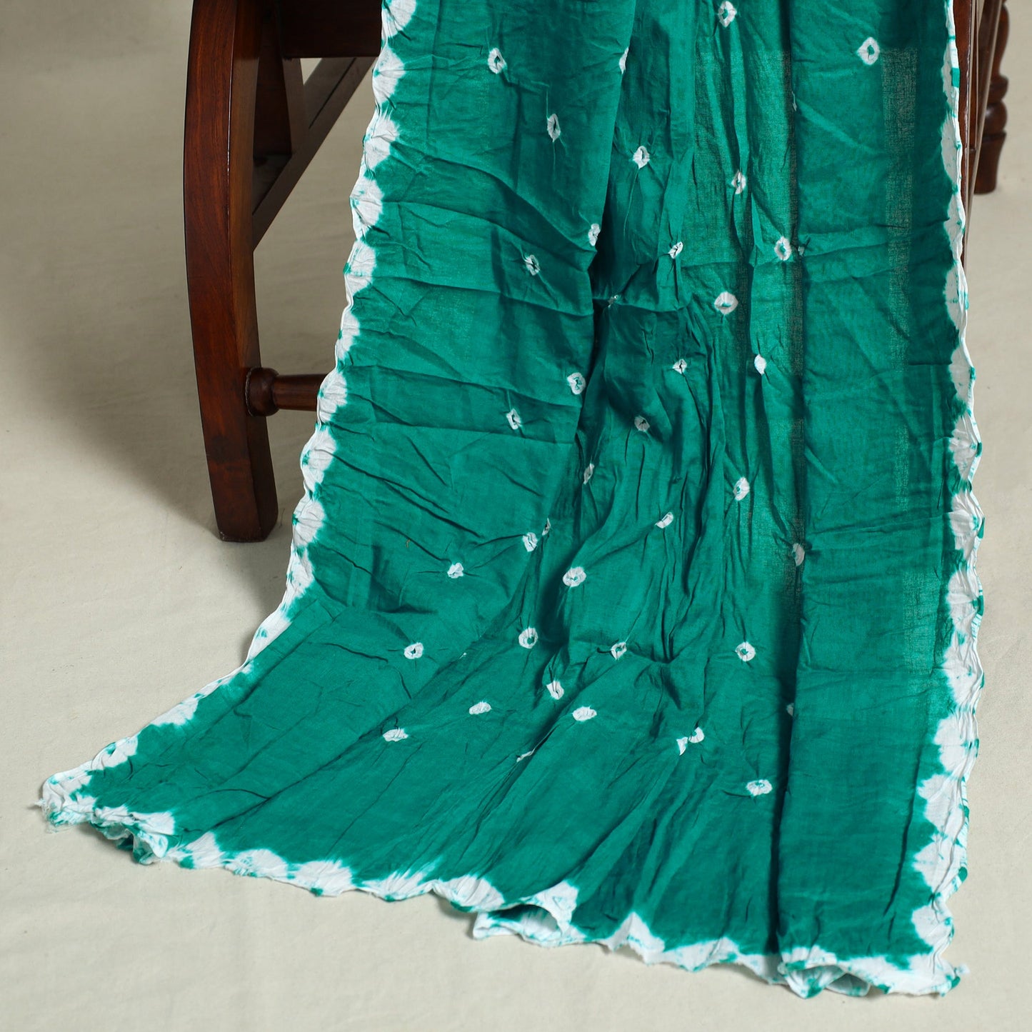 Green 3pc Unstitched Kutch Bandhani Dress Material