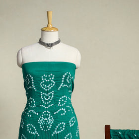 Green 3pc Unstitched Kutch Bandhani Dress Material