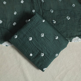 Green 3pc Unstitched Kutch Bandhani Dress Material