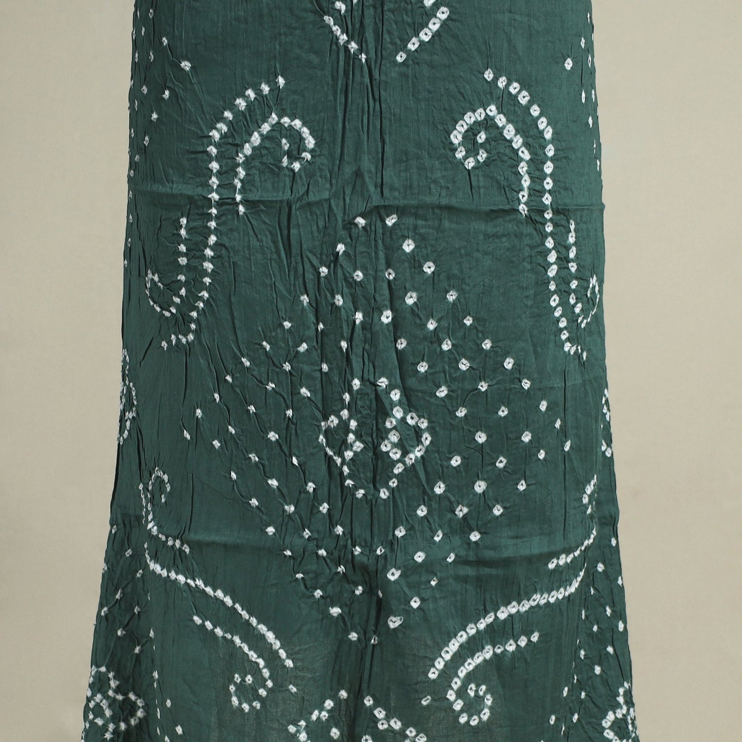 Green 3pc Unstitched Kutch Bandhani Dress Material