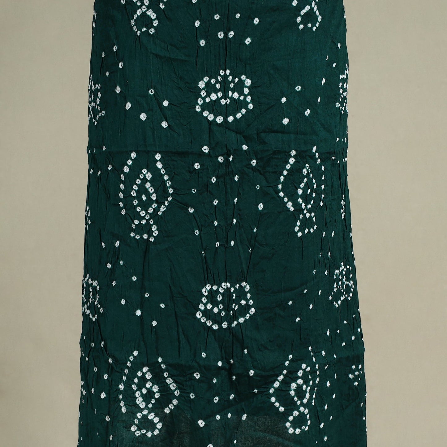 Green 3pc Unstitched Kutch Bandhani Dress Material