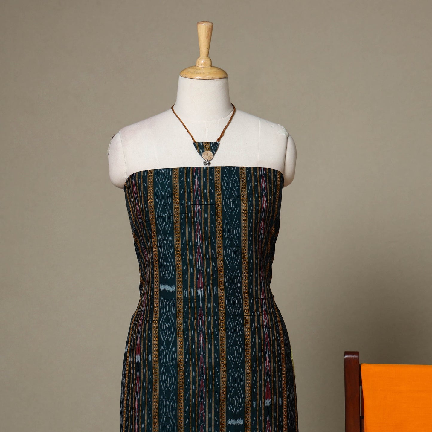 Green - 3pc unstitched sambalpuri ikat dress material