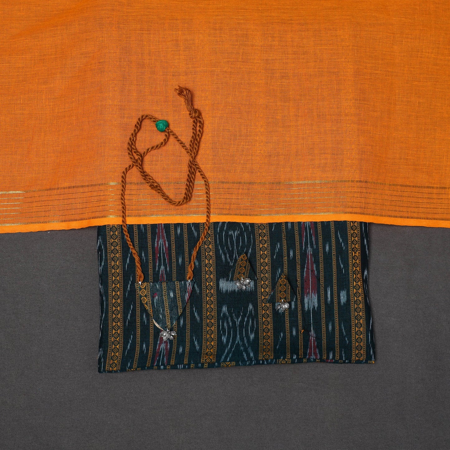 Green - 3pc unstitched sambalpuri ikat dress material