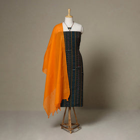 Green - 3pc unstitched sambalpuri ikat dress material