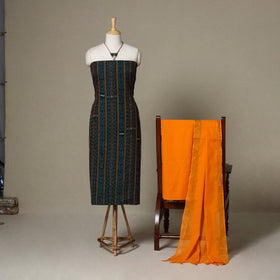 Green - 3pc unstitched sambalpuri ikat dress material